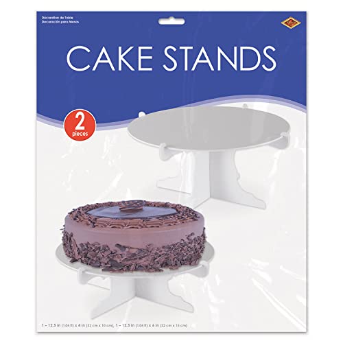 image for Beistle 2 Piece Durable Cake Stands for Weddings Birthday Party Cupcak