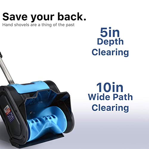 Alphaworks Snow Thrower/Handheld Electric Shovel, Cordless Dc 20V, Removable Battery, Lightweight | 10" X 5" Clearing, 25' Ft Throwing Distance, 300 Lbs/Min #TOP1