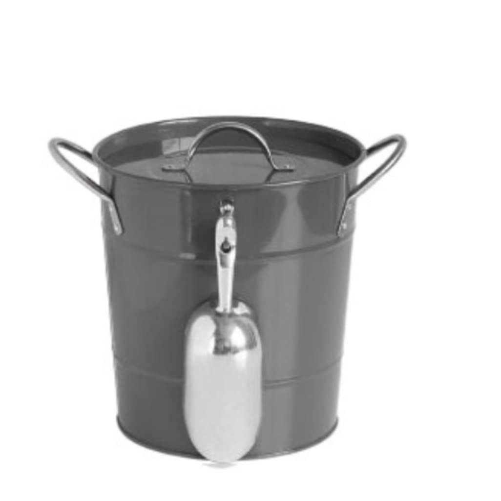 Refrigeratore per Bevande, Secchiello Per Il Ghiaccio Secchiello Per Birra In Ferro Secchiello Per Champagne In Ferro Retrò Bar Party Secchiello Per Il Ghiaccio Per Vino All'aperto Lce Bucke(Black)