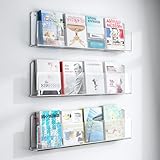 Revistero duradero ▶El organizador de almacenamiento de revistas está hecho de acrílico de 5 mm/0,2