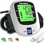 Rechargeable Blood Pressure Monitor for Home Use, Fast Charging Blood Pressure Machine, UK BP Device, 22-42cm Upper Arm Cuff with 3 Color Backlight & Voice Broadcast