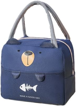 WUWYOUWL Lunch Bag,Cute Carton Insulated Lunch Box,Reusable Lunch Cooler Bags,Waterproof Lunchbag, Foldable Lunch Bag for Women, Men, Kids and Students Travel Picnic School (Dog Orange)