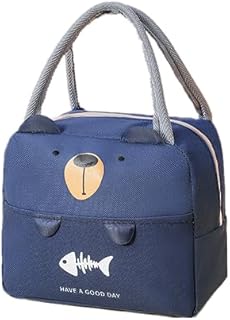 WUWYOUWL Lunch Bag,Cute Carton Insulated Lunch Box,Reusable Lunch Cooler Bags,Waterproof Lunchbag, Foldable Lunch Bag for Women, Men, Kids and Students Travel Picnic School (Dog Orange)