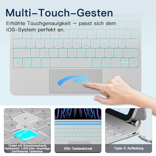 RAYMCRAFT für iPad Air 11/Pro 11 Zoll (4./3./2./1. Gen.) Hülle mit Tastatur – Ansicht 6