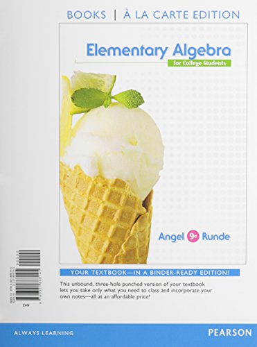 Elementary Algebra for College Students, Books ... 0321868145 Book Cover