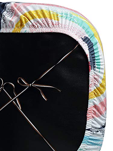 Image of Cortina Corporate Office Chair Covers | Removable Chair Protector | Executive Rotating Chair Seat Case | Stretch Elastic Polyester Spandex Fabric | Abstract Print - Multi Colour | Chair Cover Set Of 1