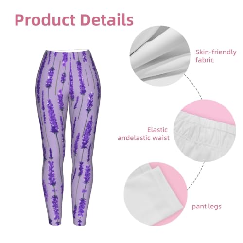 Leggings de compresión suave anticelulitis con estampado de lavanda 6