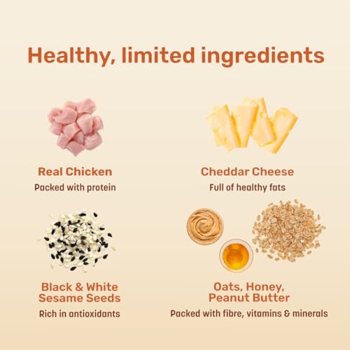 Image of HUFT Bagel Bites Dog Treats - Real Chicken & Cheese, 140 gm | High-Protein & Gluten-Free Snacks | Supports Dental Hygiene & Bone Health | Tasty Chewy Treats for Puppies & Adult Dogs of All Breeds