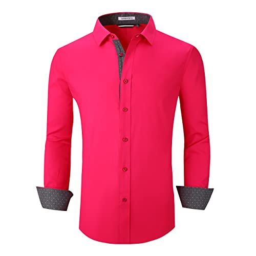 Alex Vando Mens Dress Shirts Regular Fit Long Sleeve Stretch Business Dress Shirts for Men