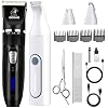 Dog Clippers Grooming Kit Hair Clipper -4 in 1Low Noise -Rechargeable-Cordless Quiet Paw Trimmer Nail Grinder, Trimmer Grooming for Thick Hair&Coats,Pet Shaver for Small and Large Dogs Cats