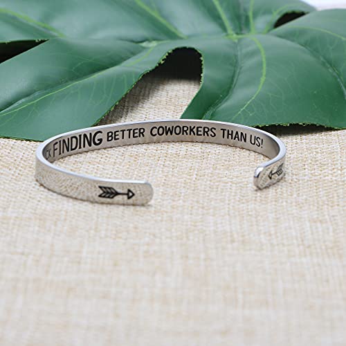 Joycuff Coworker Gift For Women Colleagues Workmate Friendship Cuff Bracelets Stainless Steel Jewelry For Her Engraved Inside Good Luck Finding Better Coworkers Than Us #TOP4