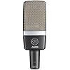 AKG Pro Audio C214 Studio Grade Professional Large Diaphragm, Single Capsule, Vocal and Instrument Condenser Microphone with Rugged Aluminum Carrying Case. XLR Connector. Gray with Gold