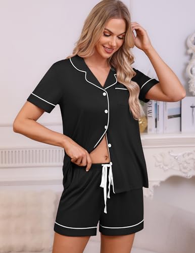 HNG Pajama Sets for Women 2 Piece PJ Sets Short Sleeve Lounge Set Fashion Sleepwear XS-3XL2