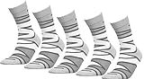 Tiedtke-Medical Herren-Socken - Atmungsaktive Anti-Geruch-Socken mit antibakterieller Oberflächenveredelung - 5 Paar, Zigzag-Hellgrau, Größe 39-42