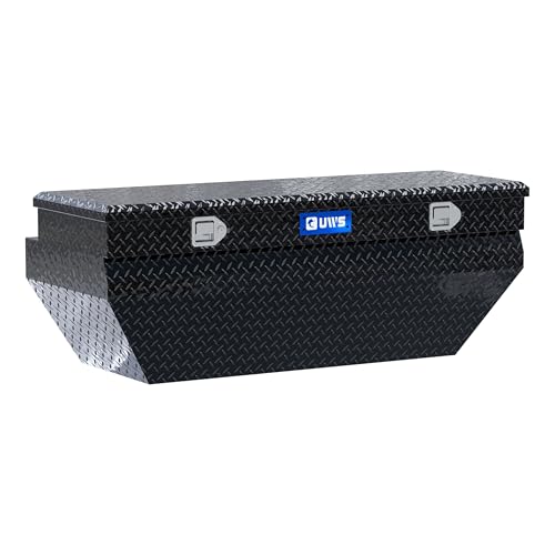 UWS EC20322 55-Inch Gloss Black Heavy-Wall Aluminum Wedge Angled Truck Storage Box, RigidCore Lid