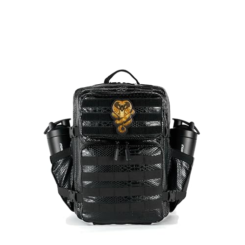 Image of WOLFpak 25L Athletic Gym Backpack (King Cobra) Durable 1000D Waterproof Oxford Material w /MOLLE Webbing, Laptop Pocket & Dual Cup Holders, Durable Fitness /Travel /Military Daypack