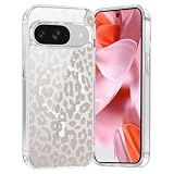 Saqmkil Cover Magnetica per Google Pixel 9 5G 6,3", Compatibile con MagSafe, Trasparente Custodia Aesthetic Disegni Leopardata Ragazza Case, Morbido Silicone TPU Bumper Antiurto Protettiva Cover, 02