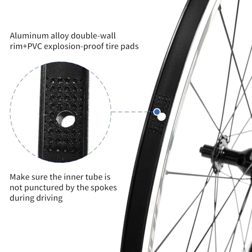ZTZ 700C Road Bike Wheelset, Ultralight Aluminum Alloy 30mm Road Bike Wheel, 20H Front/24H Rear High-Strength Bike Rims, 700c Clincher, Rim Brake, Compatible 8-12 Speed Cassettes (Only Rear Wheel)