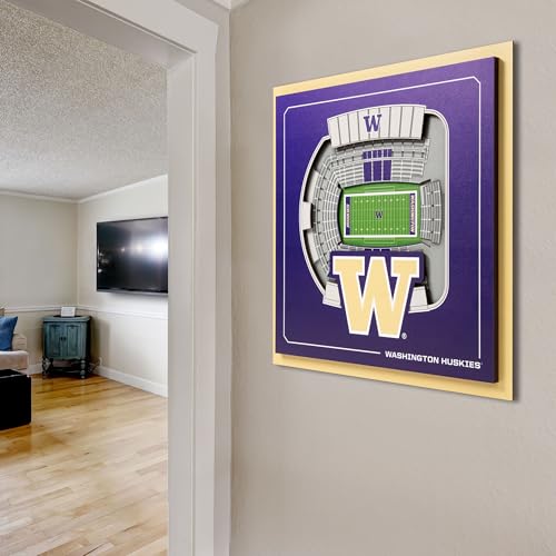 Image of YouTheFan Officially-licensed NCAA Stadium Series 3D Wall Art - multi-layer team stadium replica, detailed sports fan gift, indoor decor