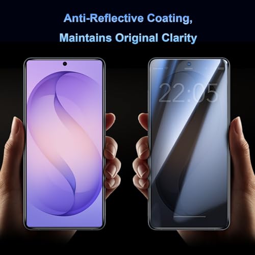 Image of OneFish Privacy Screen Protector Designed Compatible with Samsung Galaxy S26, 9H Tempered Glass, Scratch Resistant Bubble Free, Easy Installation, Auto Dust-Elimination 2 Pack