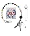 Hidden Hollow Beads Multi Key Keeper 12" Women's Hand Beaded in USA Purse Keychain Handbag Key Holder Anti-Lost Wallet Organizer Strap Key Finder Chain Bag Accessory Gift for Women (Reel)