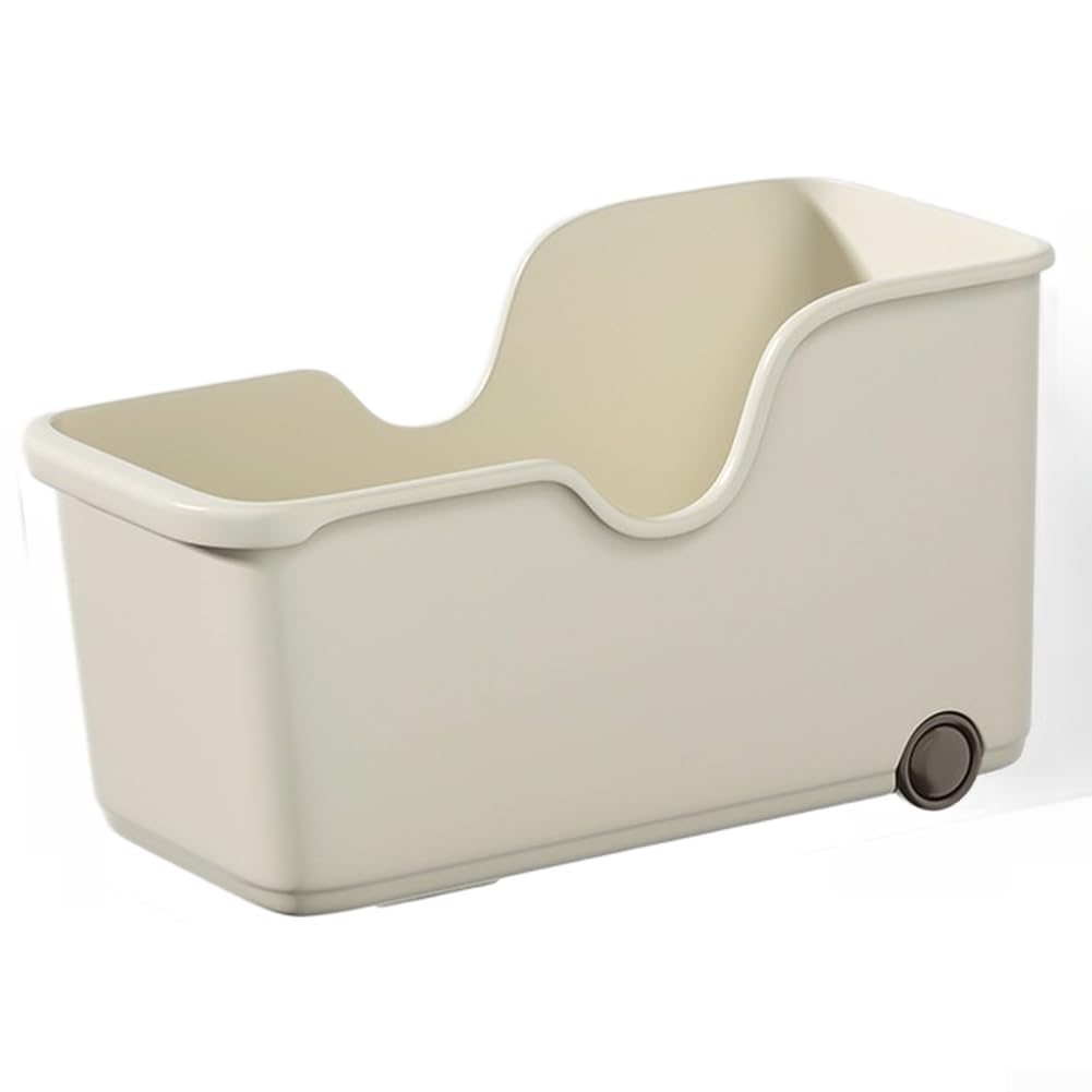 Aufbewahrungsbox für die Küche, mehrere Größen, Kunststoff-Schrank-Organizer mit Rollen, verschiebbarer Topfdeckelhalter, abgeschrägte Öffnung für einfachen Zugriff, moderne Küchenorganisation (extra
