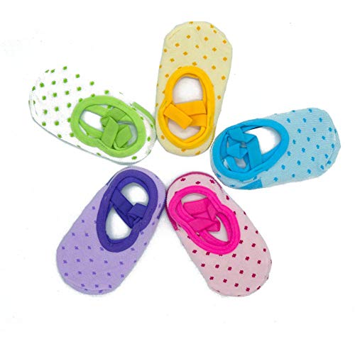 TIAMALL 5 Pairs Anti Slip Foot Baby Socks for 8-36 Months Infants and Toddlers