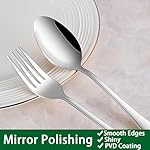 24-Piece Silverware Set with Steak Knives,Flatware Set Service for 4 Person, Food-Grade Stainless Steel Cutlery Set,Includes Knife Spoon And Fork, Mirror Finished Utensil Sets for Home Restaurant - Image 3