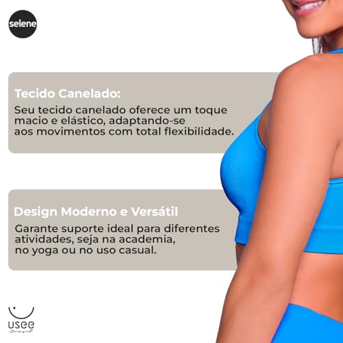 Top Canelado Sem Costura Selene (BR, Alfa, G, Regular, Azul Claro)