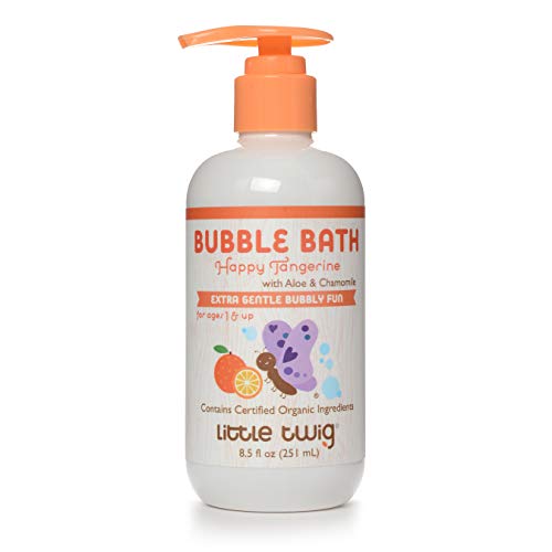 Image of Little Twig Bubble Bath, Baby Bath Essential with Natural Plant Derived Formula, Vegan, Gluten-Free, Paraben-Free, Happy Tangerine Scent, 8.5 fl. oz.