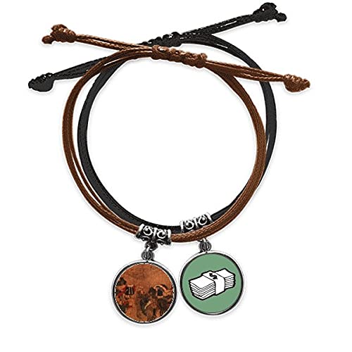 Cadena de cuero Dinero Pulsera ajustable que no irrita la piel sensible