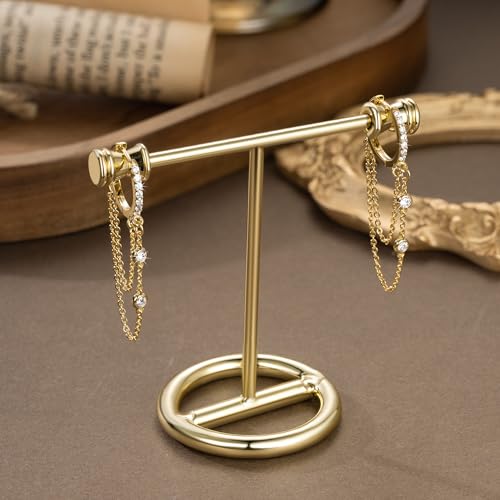 14K Gold Earrings for Women Dangle Gold Hoop Earrings for Women Dangling Tassel Chain with Cubic Zirconia Earring Dangling4