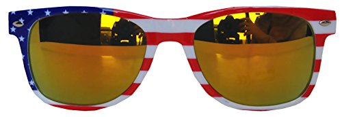 Image of OWL Classic American Flag Sunglasses USA Patriot Colored Lens 4th of July