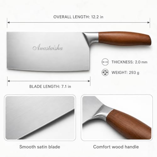 Image of Personalized Japanese Chef Knife with Custom Engraved Name to Give As House Warming and Culinary Gifts - 8 inch Professional Gyuto Knives - Couteau Chef Couteaux de Chef