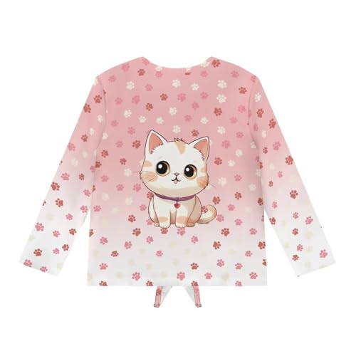 Ystardream Long Sleeve Shirts for Girls' Tops Tees & Blouses with Front Tie Knot2