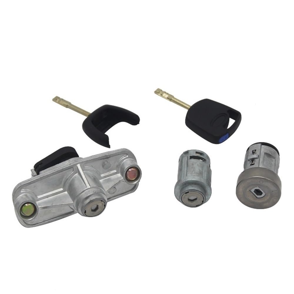 Zhjlut One Color Car Lock Cylinder Lk1s71f22050aa Compatible With Mondeo 2001-2007 Complete Lock Set Ignition Switch Door Lock Trunk Lock(Set-3Pcs)