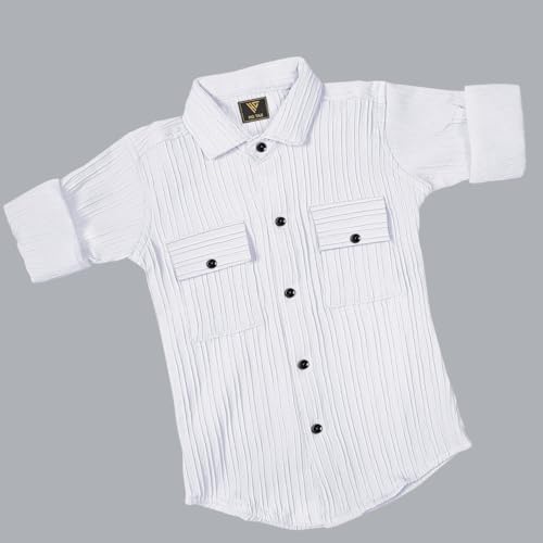 Image of Kids Cotton Blend Half Sleeve Shirt Lightweight Soft Fabric Casual Look Daily Use Summer Style Comfortable Kids Clothing Set