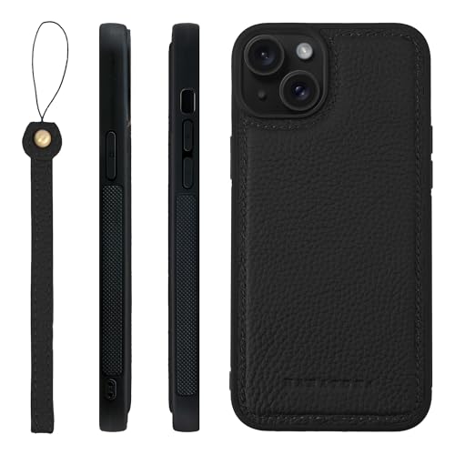 HANATORA for iPhone 15Plus �P�[�X �{�v �ϏՌ� �o���p�[�^ �X�}�z�P�[�X �X�}�z �X�g���b�v �t�� �V�������N���U�[ �M�t�g �u���b�N SPGGZ-15Plus-Black