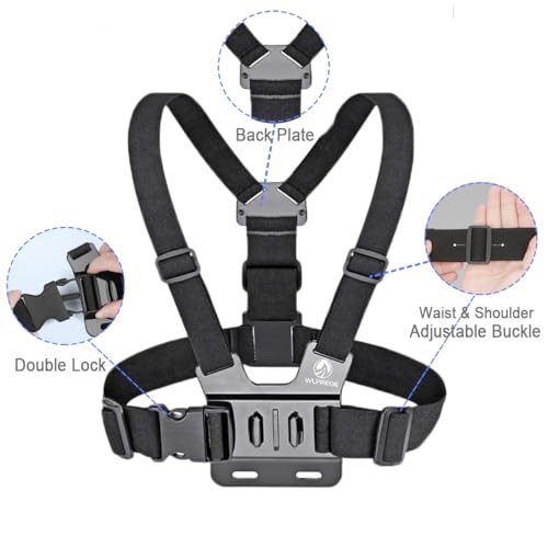 Phone Chest Mount Head Strap Accessories - Vlogging Kit for iPhone,POV Phone Holder Compatible With iPhone 17 Pro Max Plus 16 15 14 - Hands Free Body Camera Mount for Immersive Fishing Video Recording