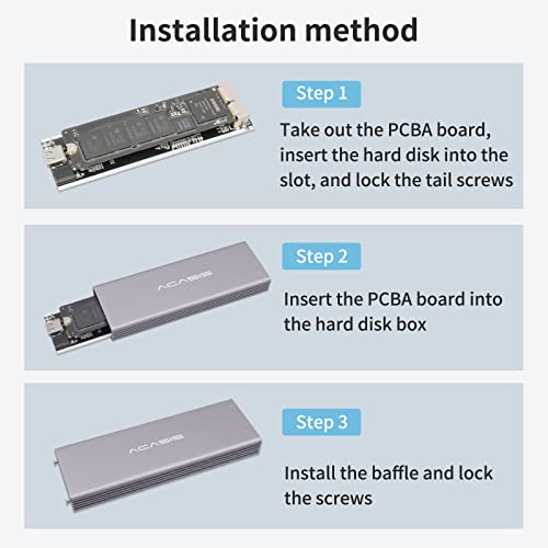 Acasis Usb C 3.2 Ssd Enclosure For Apple Flash Ssds 12+16 Pin Macbook Pro,Macbook Air, Mac Pro, Imac From 2013 To 2017 Portable Storage Enclosure Compatible With M.2 Nvme Ssd With Adapter #TOP5