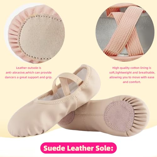 Ballet Shoes for Girls Ballet Dance Slippers Soft PU Dance Shoes for Toddler/Little Kid/Big Kid3