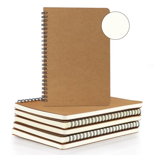 Cahiers à spirales vierges EUSOAR carnet de dessin A5 lot de 6 pages blanches