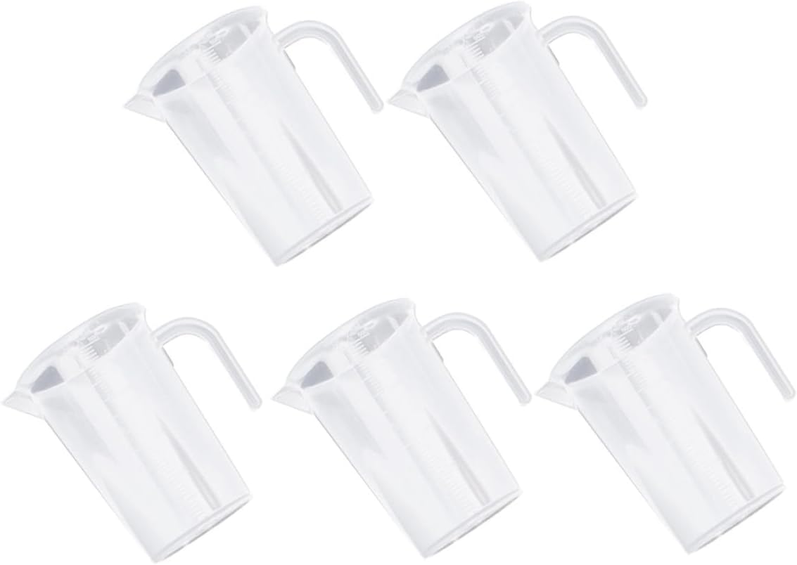 Alipis 5pcs 500ml Plastic Measuring Cups Set, Thickened High-temperature Resistant Pp Baking Measuring Containers, Kitchen Graduated Measure Cups for Cooking and Beverage Preparation