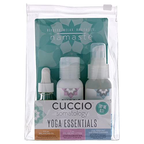 cuccio SOMATOLOGY Yoga Essentials Kit - All-In-One Calming, Hydrating, Cleansing Ritual - Energizing Bergamot Orange Oil - Balancing Chamomile Lotion - Yoga Mat Sani Spray Cleanser - 3 Pieces,16 Ounce image 3