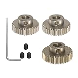 sourcing map 48P 7075 Aluminium-Ritzel-Motorzahnradsatz, 3-tlg. 32T 33T 34T, passend für 5-mm-RC-Motorwelle, 48-Teilungszahnräder für RC-Autos, mit Innensechskantschlüssel
