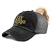 Womens Ponytail Cap Lacrosse Stick Mom Gold Embroidery Cotton Distressed Trucker Hats Strap Closure Black