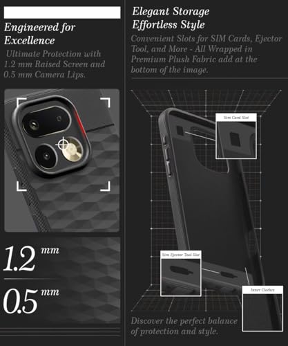 Image of WOW IMAGINE Back Cover for Realme 16 Pro 5G with Hexa Cube Design | Ultra Slim Soft Rubberised Case | Inner Velvet Fabric | Flexible Mobile Case | Camera Protection - Black