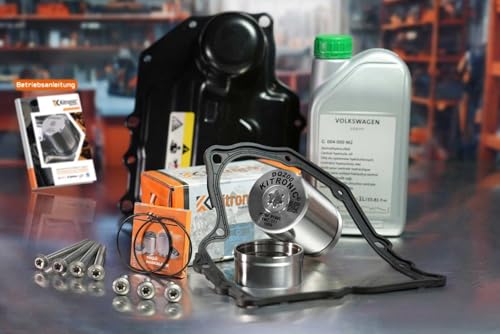 KITRONIC Pressure Reservoir Repair Kit DQ200 for DSG, 7-Speed Mechatronics Dry Clutch Transmission 0AM Compatible with VW | Mounting Key, Seal, Oil Pan & 1L Oil, Aluminium Screws | YMZ111