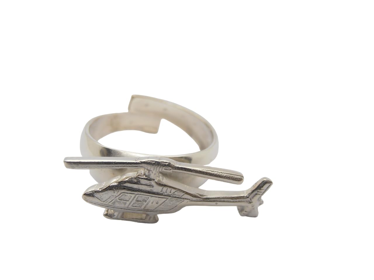 Bague hélicoptère argent 925 le cadeau idéal pour un pilote d'aéronef - 8