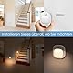 LED Nachtlicht mit Bewegungsmelder, [2 Stück] USB Aufladbar Nachtlicht Kinder mit 3 Farben (Warm/Warmweiß/Weiß),15%-100% Dimmung, Aufklebbares Nachtlampe für Treppe,Flur, Kinderzimmer, Schlafzimmer